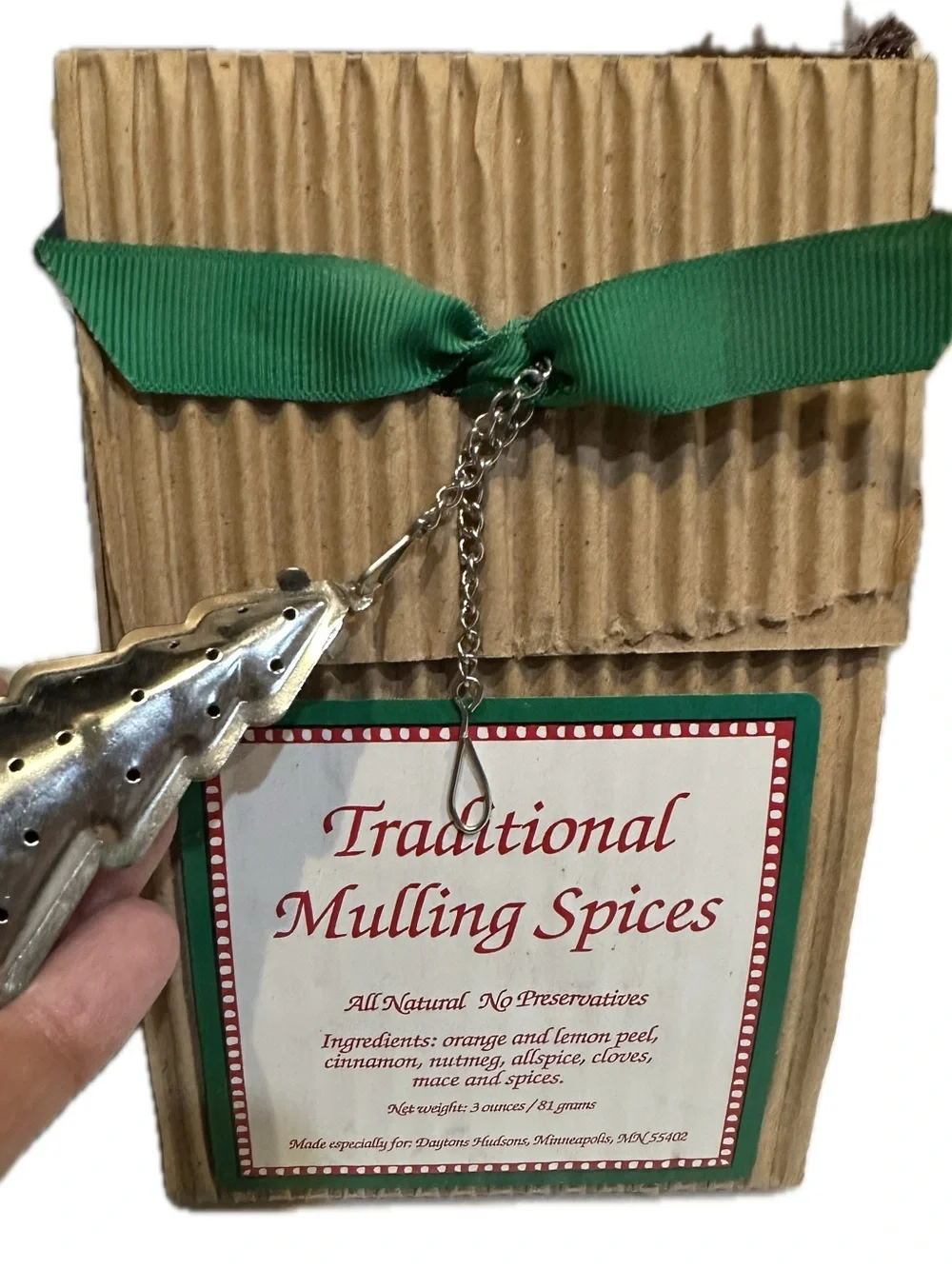 VTG TRADITIONAL MULLING SPICES STAINLESS CHRISTMAS TREE TEA SPICE INFUSER CIDER